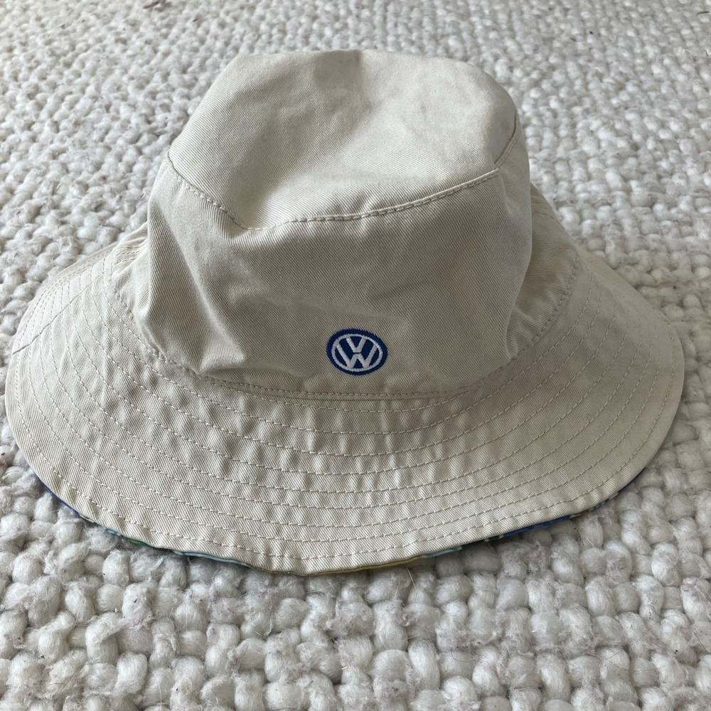 VW Volkswagen Campervan Bus Lining Bucket Hat Beige Travel One Size